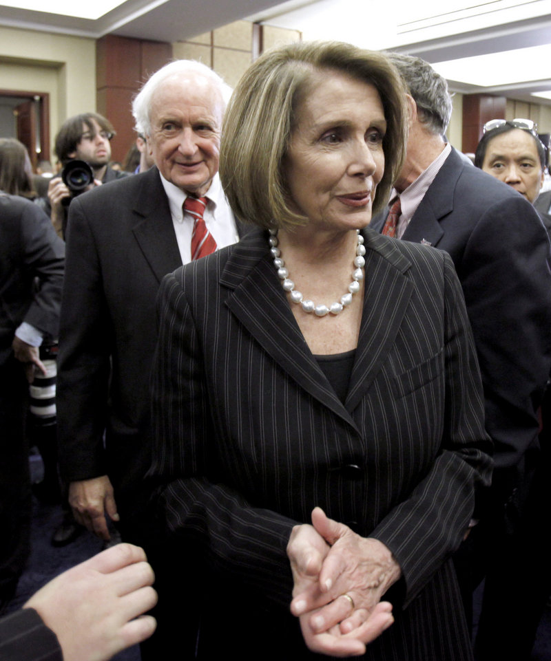 Nancy Pelosi, above, who will become minority leader Wednesday after handing the speaker gavel over to John Boehner, below, plans a meeting Tuesday to plot strategy against a GOP health care law repeal effort. An incoming committee head says Republicans will vote on repeal before a State of the Union address later this month.