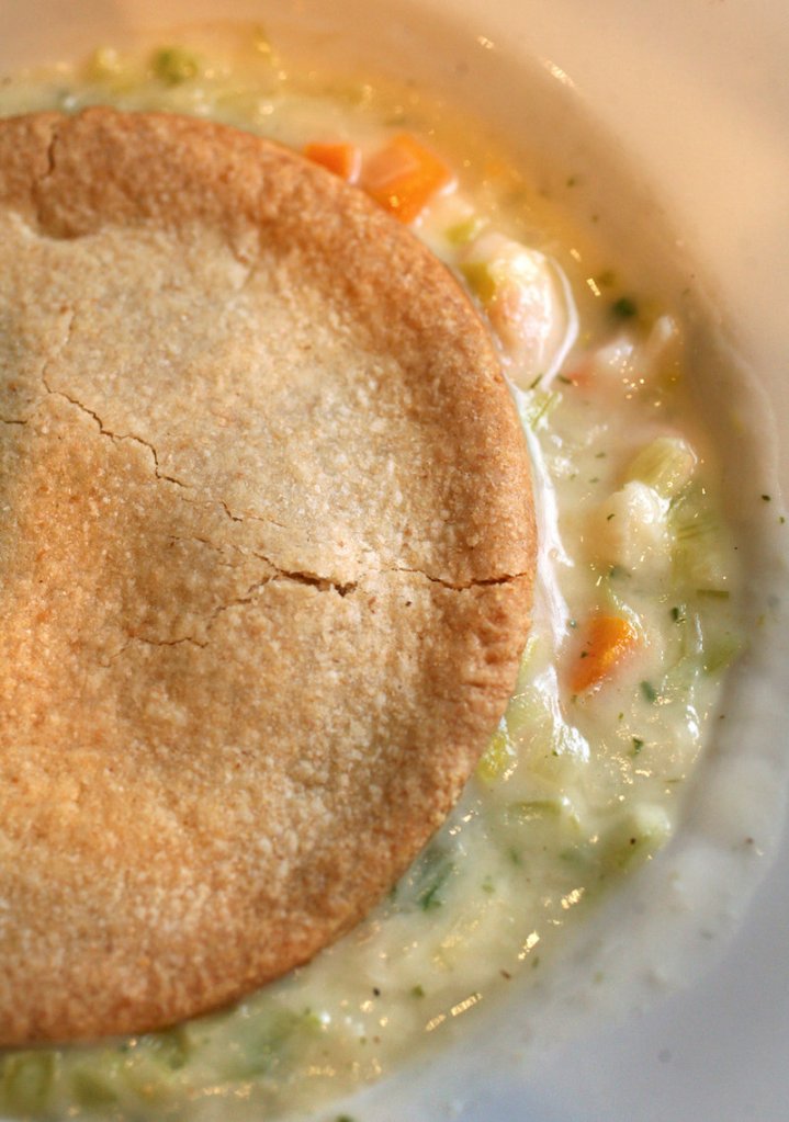 The pies contain a veloute sauce, vegetables, seafood and seasoning, and are topped with a whole wheat crust. Each 9.9-ounce pie includes 2 ounces of seafood.