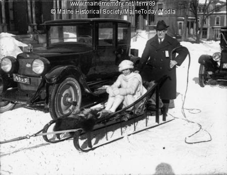 The queen, Winona Drew, and king, Major Edward E. Philbrook, of the Winter Carnival in Portland in 1924.