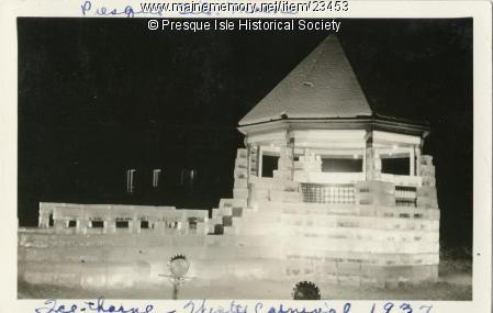 A 1937 postcard shows an ice castle in Presque Isle built during the town’s Winter Carnival.