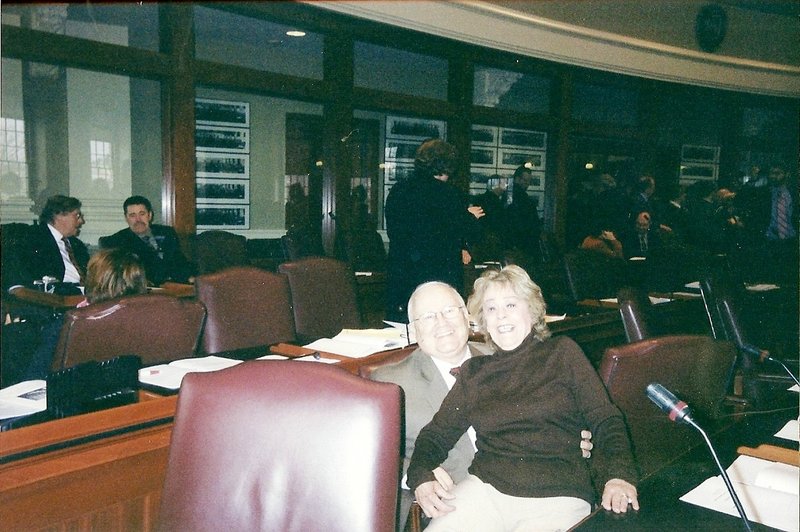 Faith Hogan with her husband George at the Statehouse in Augusta. They celebrated their 50th anniversary last October.