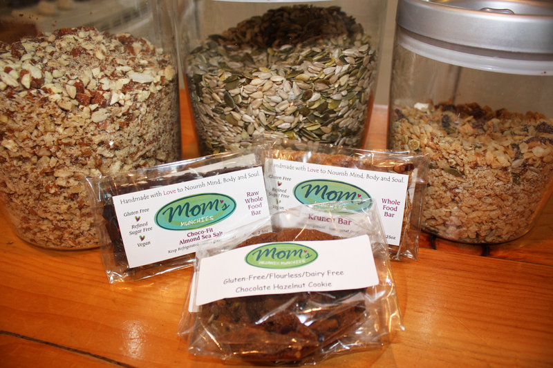 The Mom’s Organic Munchies line includes Choco-Fit Almond Sea Salt Bars, Krunch Bars and Chocolate Hazelnut Cookies, which are all made from ground-up nuts and seeds.