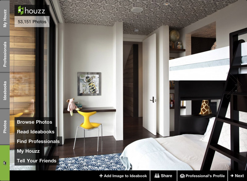 The Houzz app is a free phone app that contains more than 70,000 photos of rooms, homes and landscape projects.