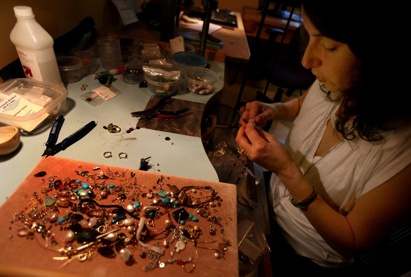 Custom jewelry maker Valerie Kronburg of Pasadena, Calif., sells her creations through Etsy.