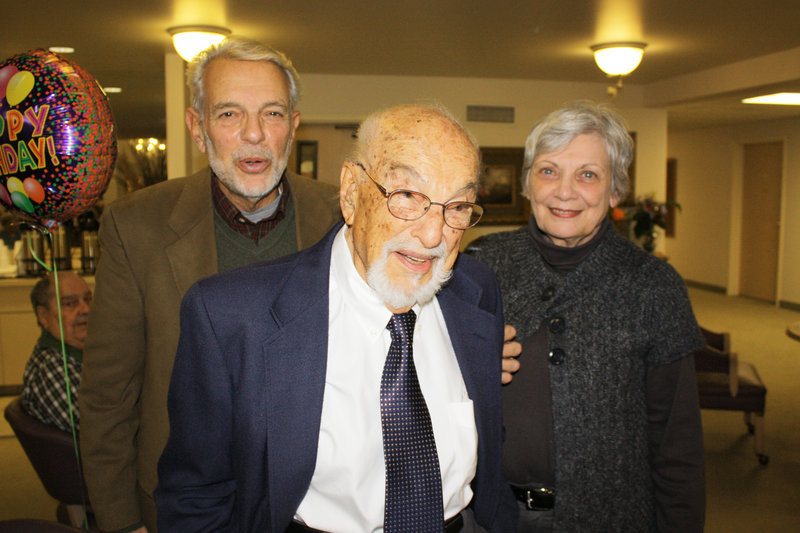 Guy Corriero, his dad, Guido Corriero, who was celebrating his 102nd birthday, and Guy’s wife, Sharon.