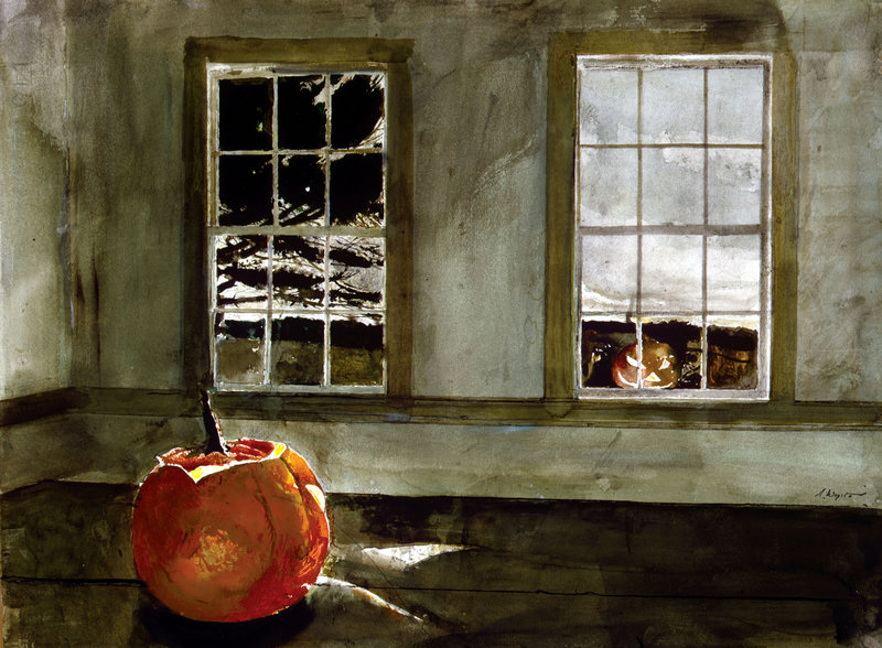 “Mischief Night,” a 1994 watercolor by Andrew Wyeth.