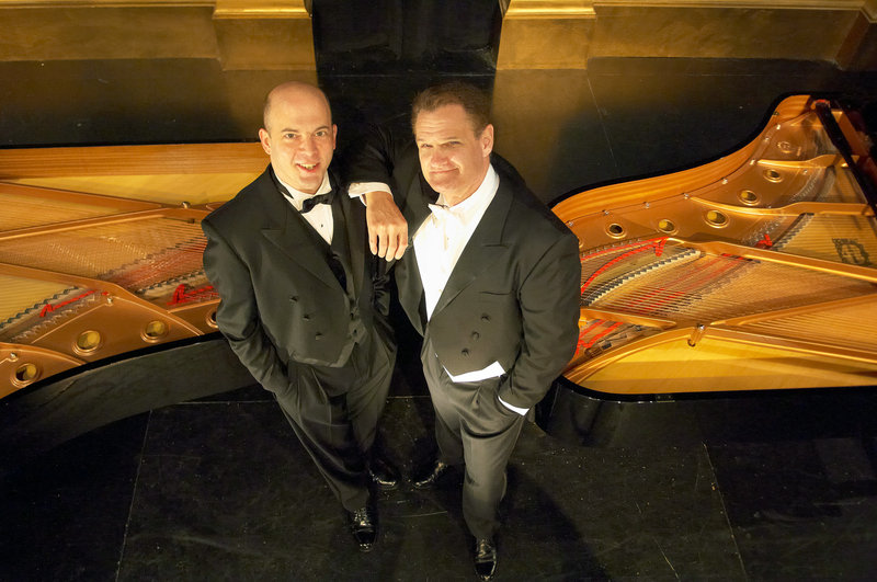 Tom Frey, left, and Jeffrey Rockwell in “2 Pianos 4 Hands."