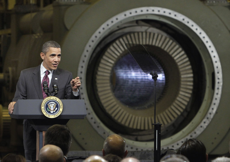 President Obama delivers remarks at the General Electric plant in Schenectady, N.Y., on Friday. Obama traveled to the birthplace of the General Electric Co., to showcase a new GE deal with India and announce a restructured presidential advisory board to focus on increasing employment and competitiveness.