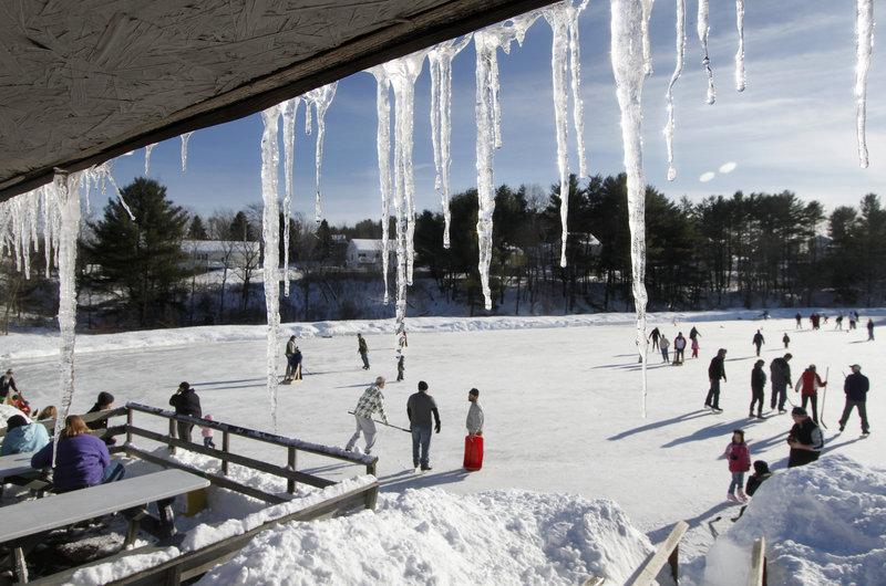 West Brook Skating Rink in Biddeford is open daily during the winter months.