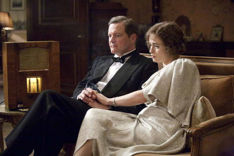 Colin Firth, left, and Helena Bonham Carter are shown in a scene from, "The King's Speech."