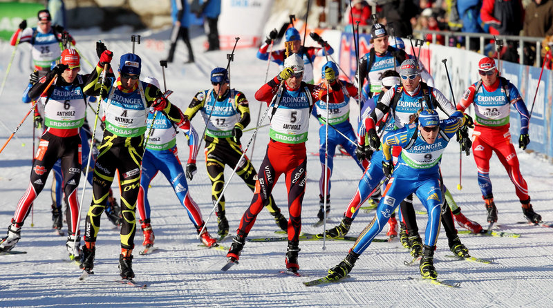 And off they go, thrilling a crowd at the start of a World Cup race. The event in Aroostook County is expected to draw 35,000 spectators over seven days. The television audience in Europe is expected to reach 120 million. The most-watched U.S. show ever drew 106.5 million.