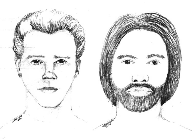 Artist's sketch of suspects as described to police.