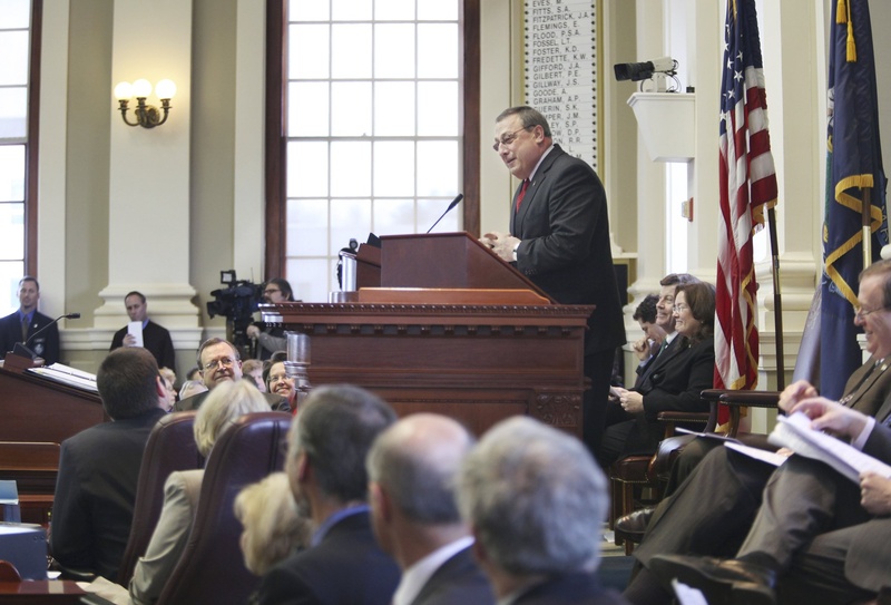 Gov. Paul LePage, shown unveiling his two-year state budget to a joint session of the Maine Legislature this month, will submit individual bills aimed at his vision for regulatory reform.