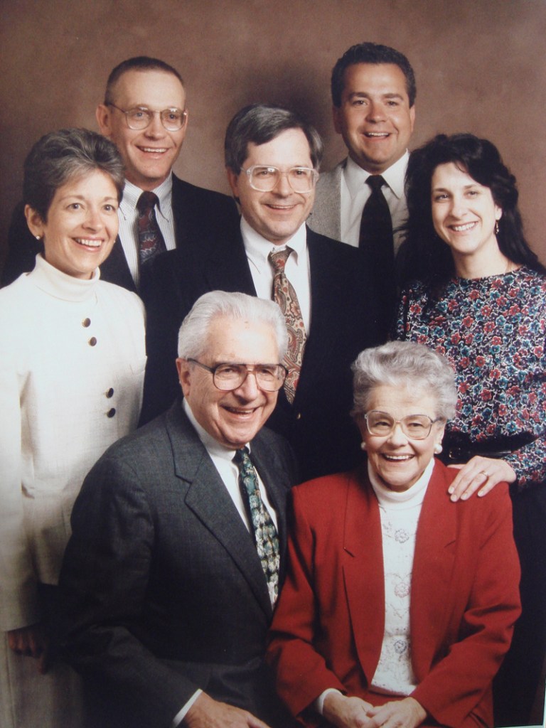 The Rev. Robert Frederich with his wife, Nona, front, and their family. He was a pastor at churches in California, Illinois, Iowa, Colorado and Maine for about 60 years.