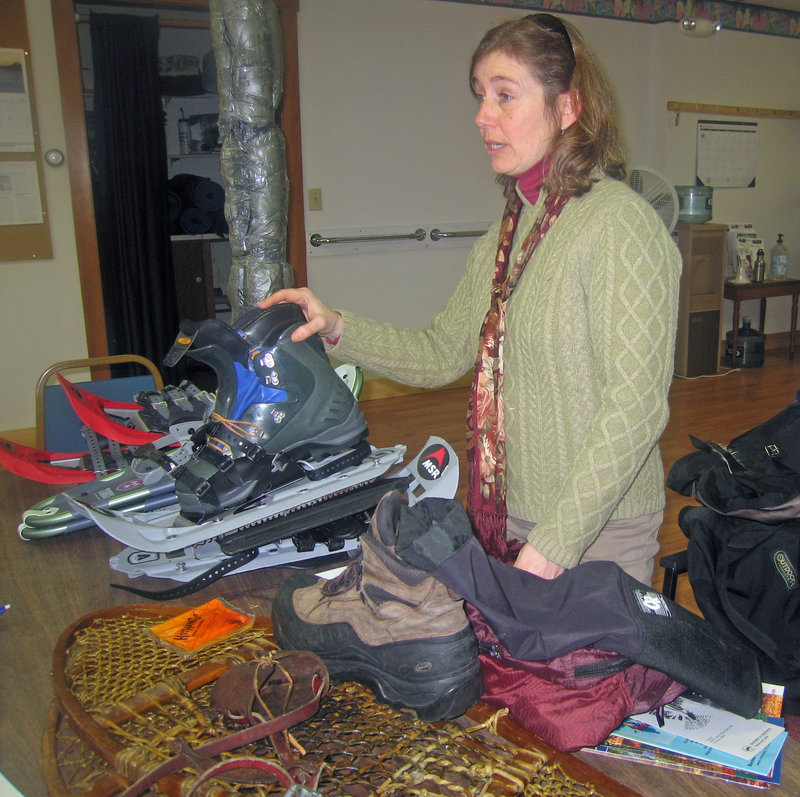 Sugarloaf ski instructor and outdoor sports enthusiast Lori La Rochelle will detail the basics of snowshoeing, including use of equipment and how to dress for outings, at 10 a.m. on Tuesday at Spectrum Generations in Damariscotta.