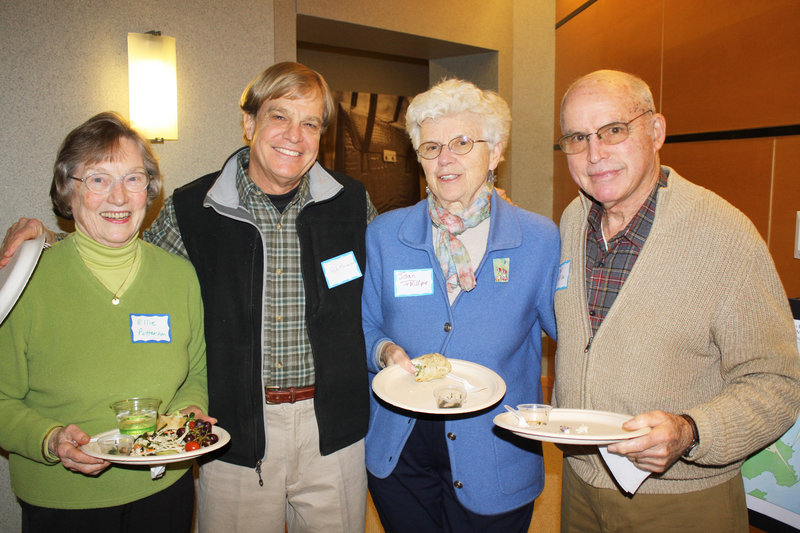 Harpswell residents Ellie Patterson, Rick Meisenbach, Joan Phillips and Walter Phillips, a volunteer water tester.