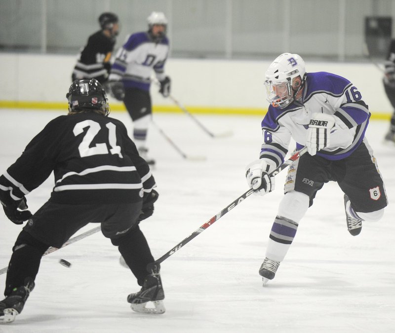 Deering High takes on the MHW Hawks in a January hockey game at the Portland Ice Arena. Making the facility available for school use cuts into the city’s bottom line.