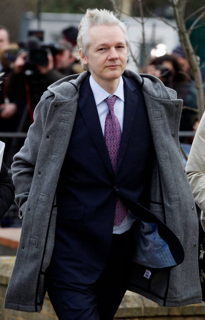 WikiLeaks founder Julian Assange arrives at Belmarsh Magistrates’ Court in London on Monday for the start of a two-day extradition hearing.