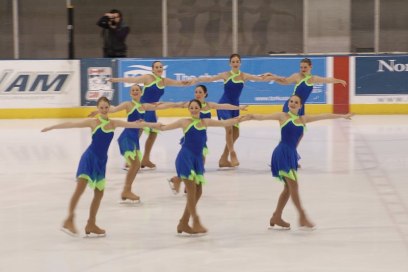 Members of the Nor’easters juvenile team from the North Atlantic Figure Skating Club perform during the U.S. Eastern Synchronized Skating Sectional Championships held this past week in Lake Placid, N.Y. The Nor’easters finished fourth.