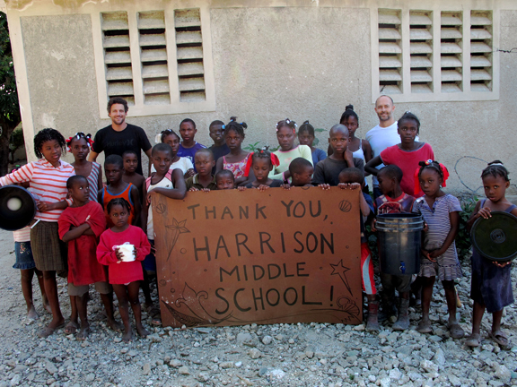 Children at La Maison du Sourire orphanage outside Port au Prince send thanks to Yarmouth students.