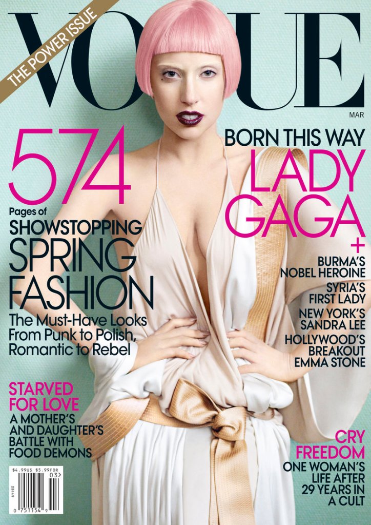 Lady Gaga on the cover of Vogue.