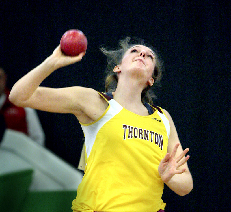 Abigail Huntress of Thornton Academy captured the senior shot put in 36 feet, 5.25 inches.