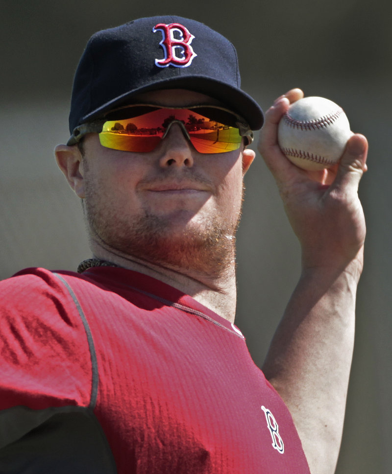 Jon Lester gets in some light work ahead of today’s first formal practices for Boston’s pitchers and catchers.