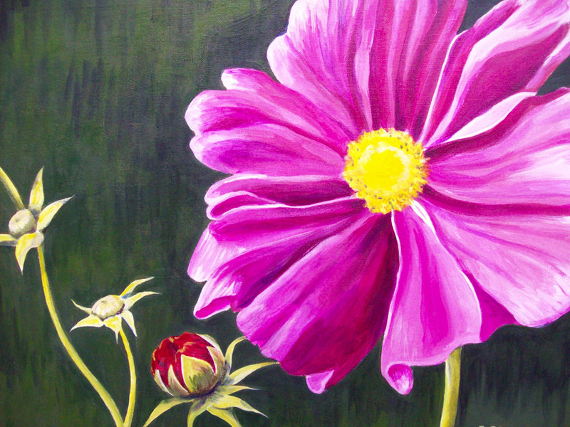 “Pink Flower” by Sheila Clough of Waterboro.