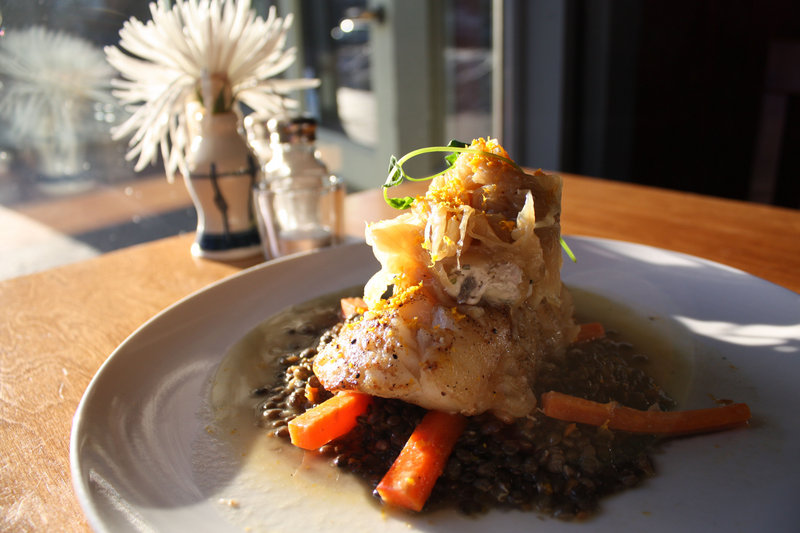 During Maine Restaurant Week, Local 188 will offer oven-roasted white fish, served over sherried French lentils and caramelized onions and finished with white anchovy butter and fresh orange zest.