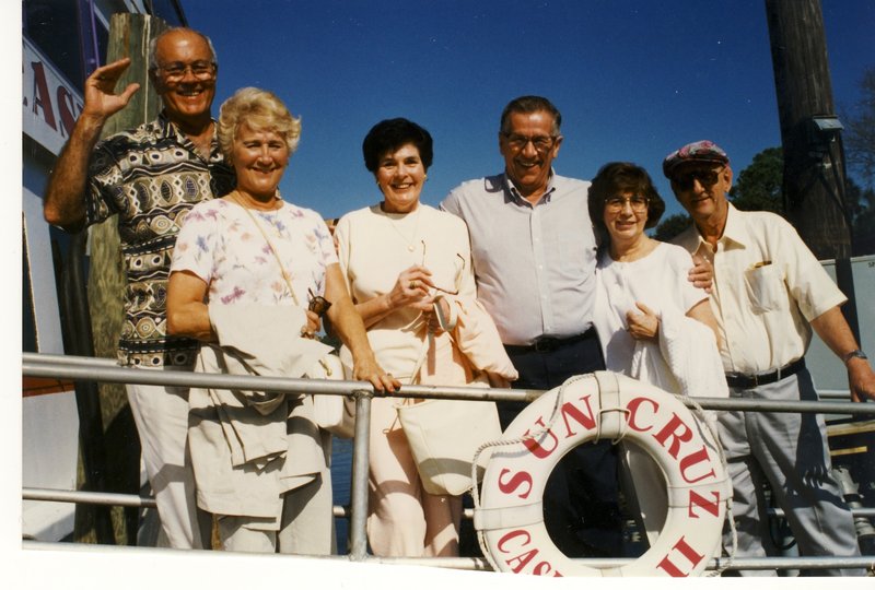 Bob Mathews, third from right, is shown with, from left, Michael and Wilma Taliento; his wife, Margaret Mathews; and Mary and Caesar Papi. Mr. Mathews died Wednesday at 78.
