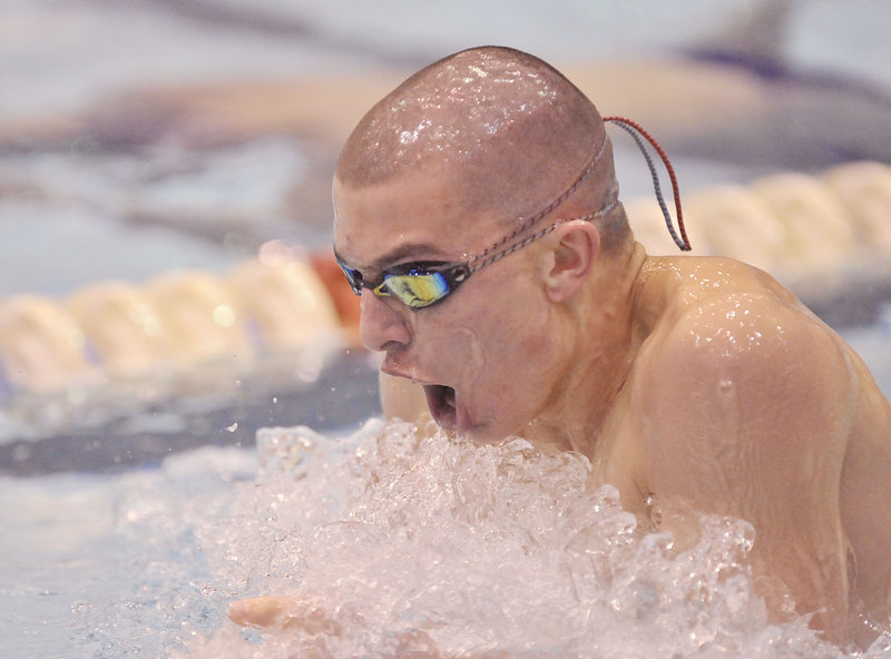 Peter Pacent dropped more than four seconds off his seed time in the 100 breaststroke prelims, then finished sixth in the finals, helping Greely captured its second straight Class B state championship.
