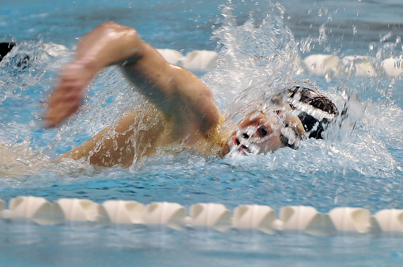 Lance Webster of Windham had the top time in the trials of the 200 freestyle and finished third in the finals.
