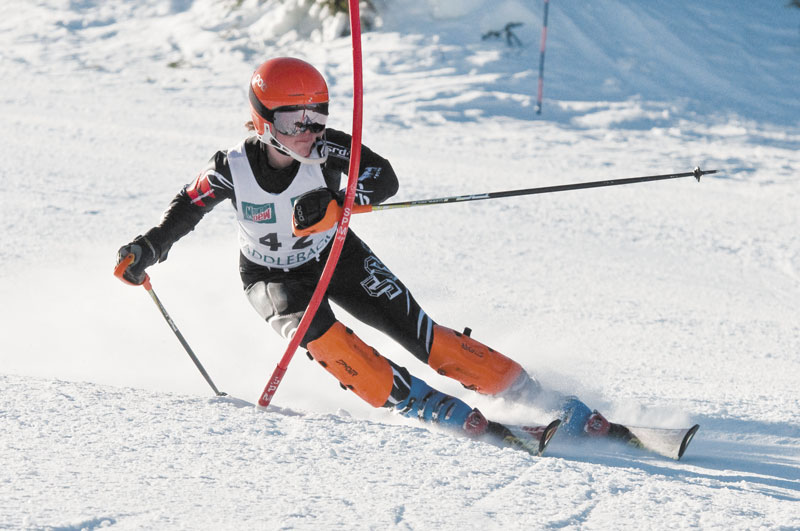 NICELY DONE: Winthrop freshman John Jansen finished seventh in the slalom competition at the Class C state championships Wednesday at Saddleback Mountain.
