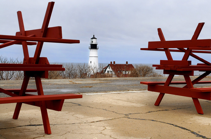 In this spring 2009 file photo, Cape Elizabeth's Fort Williams Park awaits preparations for the influx of tourists.
