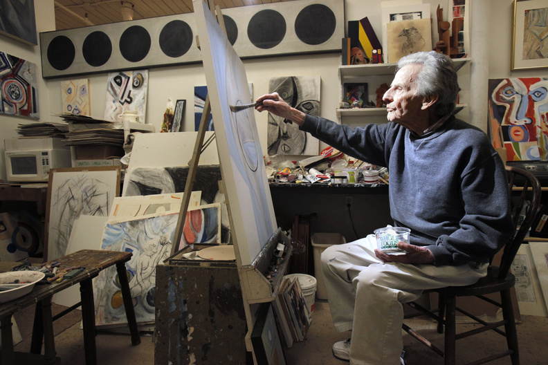 Robert Nason at work in his studio at Running with Scissors in Portland.