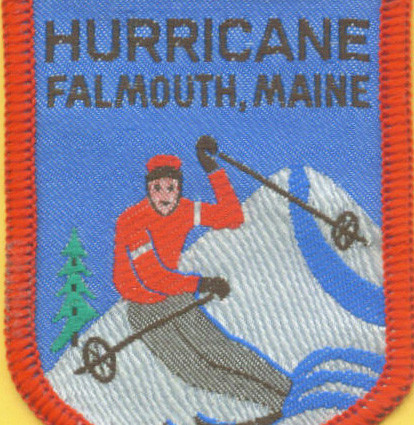 A patch from the Hurricane Ski Slope in Falmouth, which closed in the 1970s, is among the museum’s artifacts.