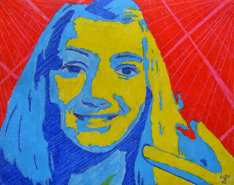 Lyman Moore Middle School student Kate Brewer created a self-portrait done in oil and pastels. It will be on display at PMA through April 3.