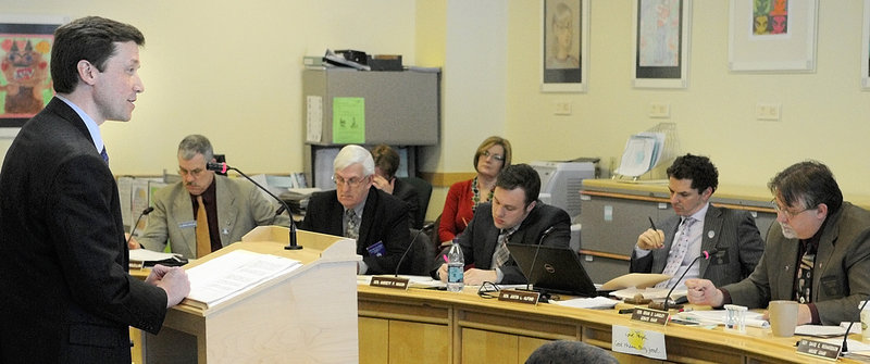 Stephen Bowen, Gov. LePage's nominee for education commissioner, testifies before the Legislature's Education and Cultural Affairs Committee on Wednesday.