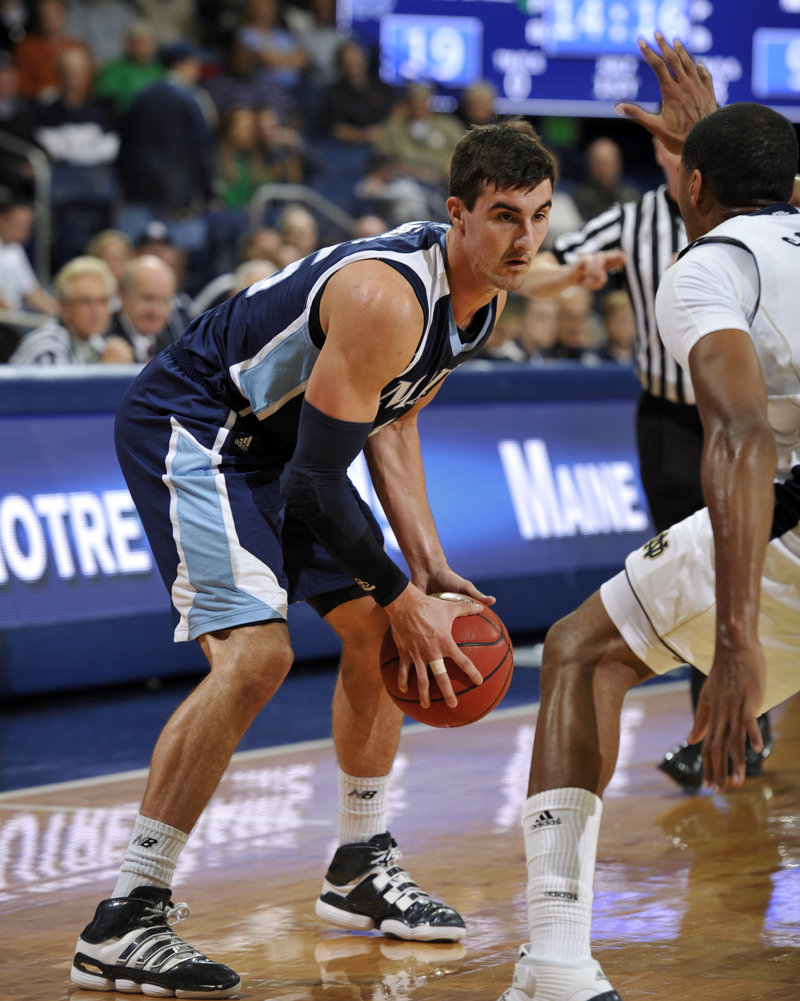 Troy Barnies made the adjustment to college basketball after a standout career at Edward Little High, and he’s become a go-to player for the University of Maine.