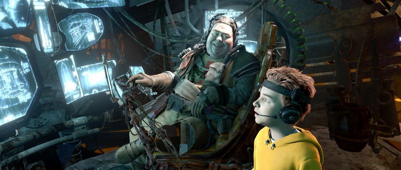 Gribble (voiced by Dan Fogler) and Milo (Seth Green) in Mars Needs Moms.