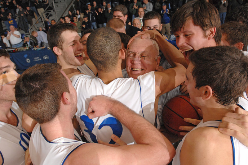 He was the head of the Colby basketball family for 40 years, the man who forged relationships as well as winning teams. So when Dick Whitmore won the 600th of his 637 victories two years ago, Adam Choice and his teammates, as well as fans, paid him homage.