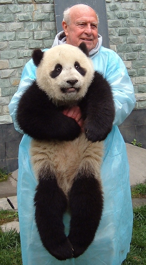James Dodd at the Wolong, China, panda research center, where he and his wife volunteered in 2006.