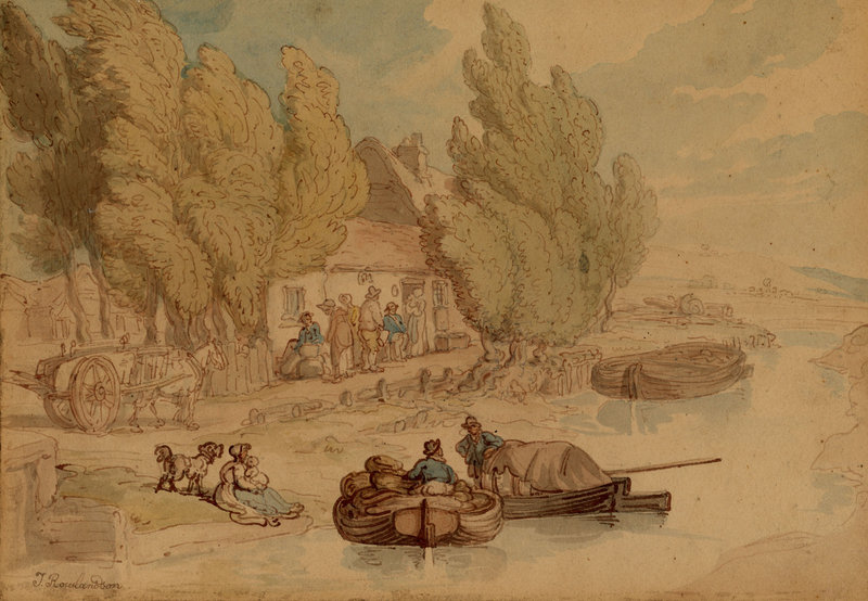 Thomas Rowlandson’s circa 1795 “Norfolk Broads,” in watercolor, graphite and ink.