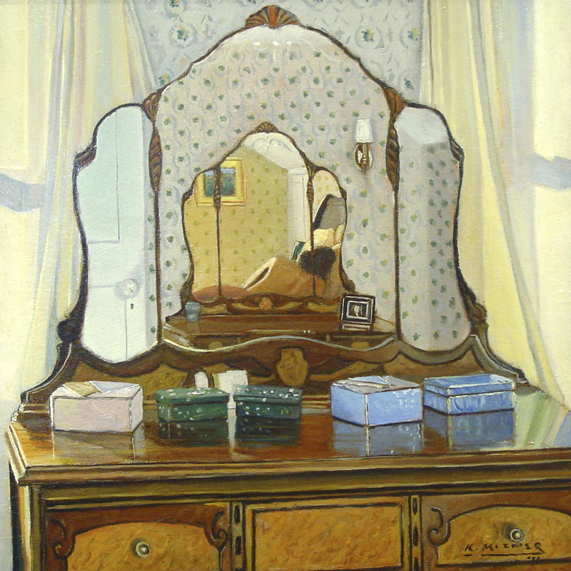 Kevin Mizner’s “Mirror, Mirror,” oil on panel.
