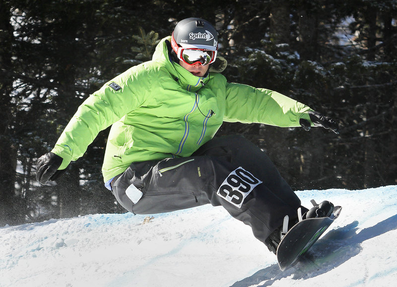 Seth Wescott, the Olympic gold medalist, finished third Saturday in the first Sugarloaf Banked Slalom. Wescott crashed twice on his first run, then took it a little easier in the second run but made it through. The event drew 141 competitors ranging from ages 7 to 59.