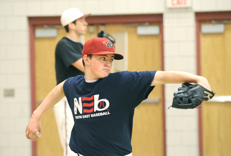Joe Cronin and his Scarborough teammates met with new coach Mike Coutts on Monday as pitchers and catchers eased into their workouts. Cronin and Ben Wessel, both juniors, and Ryan Mancini, a senior, hope to form the foundation of the Red Storm's pitching staff this spring.