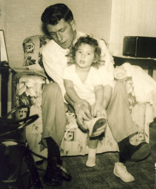 Herbert Adams is shown with his daughter, Roxanne Adams, in 1952.