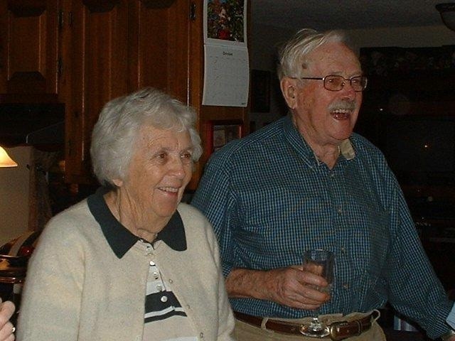 George and Jean Keef, shown at a party in 2007, were married for 66 years.They met on Spednic Lake near the Canadian border when she was 13 and he was 15.