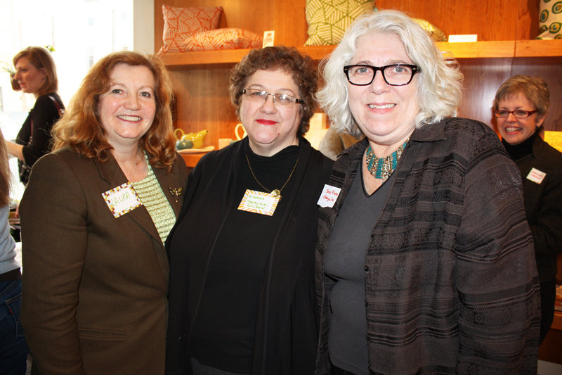Laura Fortman, Martha Sterling-Golden, who serves on the Emerge Maine board, and Sara Bloom, a program alum.