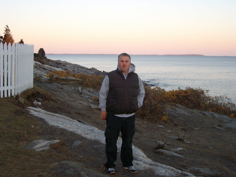 Matt Tushin stands on the shore at the Samoset Resort in Rockport in February 2009.